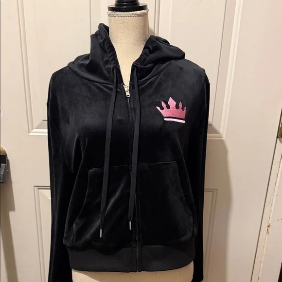 Forever 21 Black Velvet Jacket with Pink Accent - Picture 5 of 5